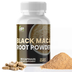 Nutra Guru Black Maca Root Supplement - 90 Vegan Maca Root Capsules for Energy Support, Mood Balance, Mental Focus, Memory Enhancement