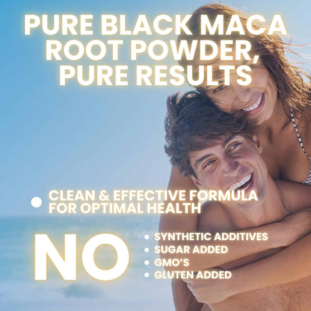 Nutra Guru Black Maca Root Supplement - 90 Vegan Maca Root Capsules for Energy Support, Mood Balance, Mental Focus, Memory Enhancement