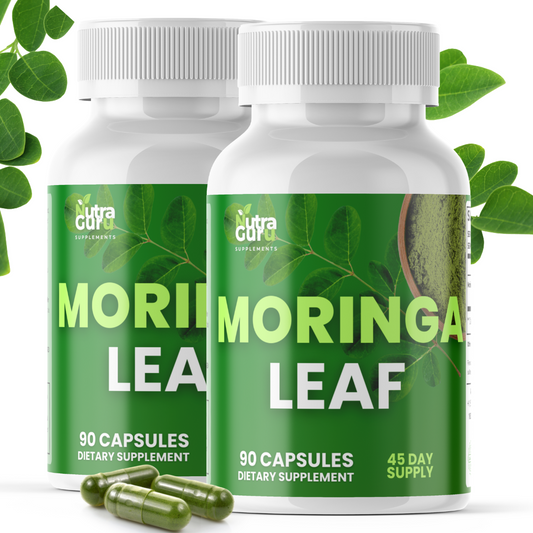 Nutra Guru Moringa Leaf Supplement – 180 Capsules Packed with Nutrients for Immune Support, and Daily Vitality (2 Bottles of 90)