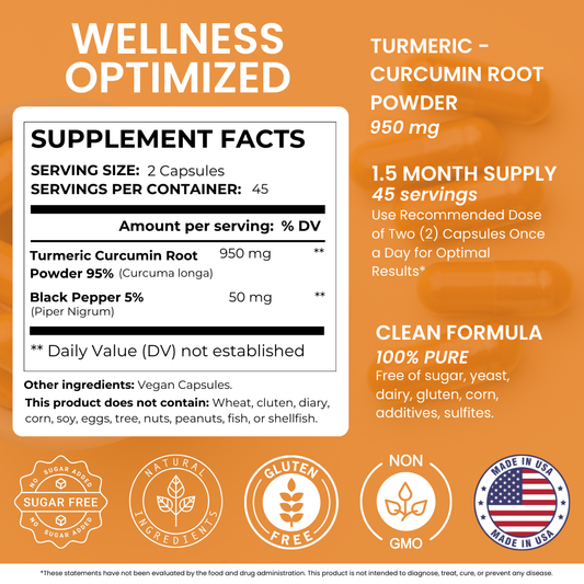 Turmeric Curcumin with Black Pepper – 90 Supplement Capsules